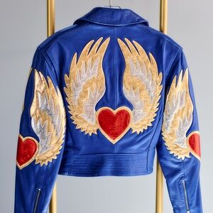 Michael Hoban Vibrant Blue Leather Jacket